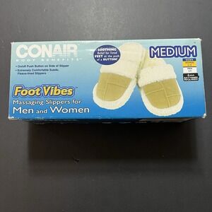 CONAIR FOOT VIBES MASSAGING SLIPPERS FOR WOMAN 6-10/MEN 6-9 New In Box